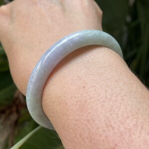 Lavender & green icy jadeite jade bangle bracelet